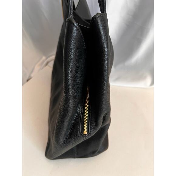 VINCE CAMUTO MEDIUM PEBBLED LEATHER TOTE BAG SHOULDER BLACK - Picture 4 of 8